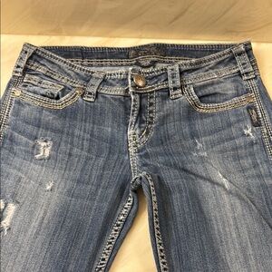 SILVER, Twisted Capri Women's Blue Jeans